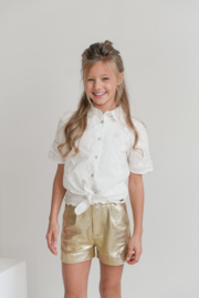 Flo Cindy Flo girls 3D flower blouse with balloon sleeve