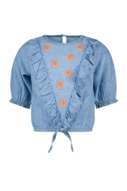 Flo girls denim knotted top