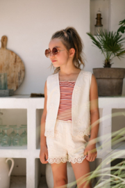 Flo Fanny Flo girls 3D leaf embroidery short