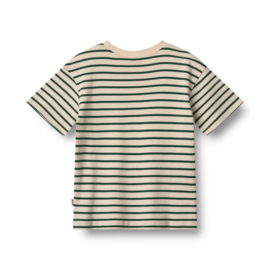 Wheat T-shirt S/S Fabian green stripe