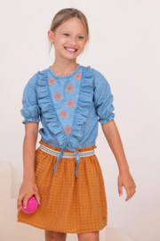 Flo girls denim knotted top