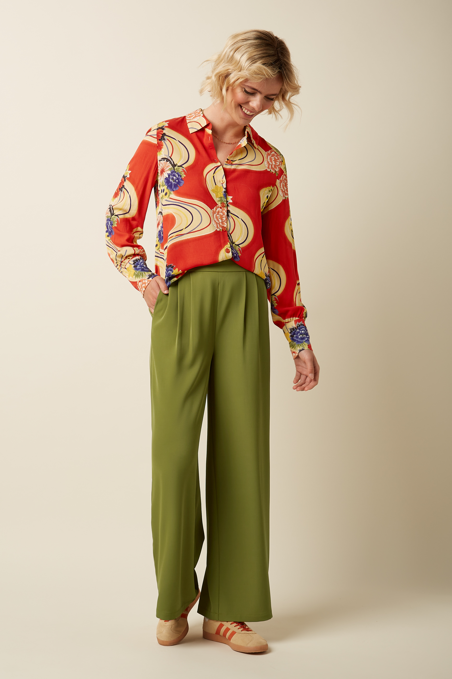 King Louie Irma Pants Fanna Woodbine green