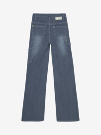 Indian Blue Wide Worker Striped Pants