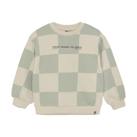 DAILY 7 Oversized Sweater Check Print