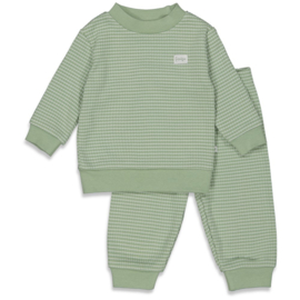 Feetje Pyjama wafel Groen Melange (62-86)