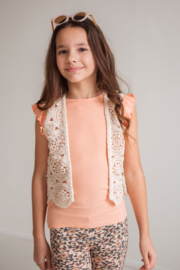 Flo Flo girls rib shirt with ruffle