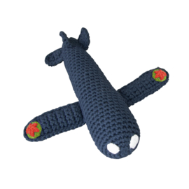 Global Affairs Crochet Rattle Airplane Assorted 2 colours