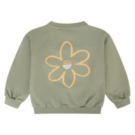 Daily7 Oversized Sweater Big Flower Light Army