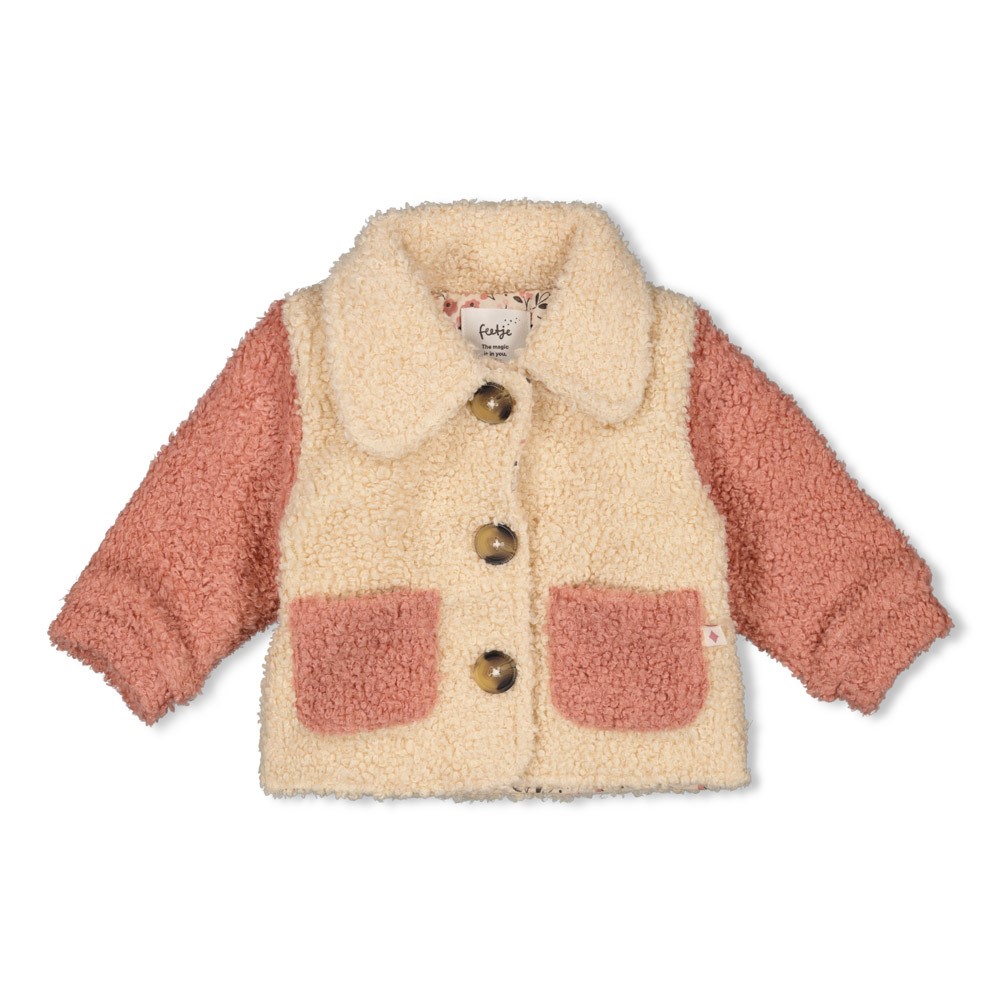 Feetje   Bouclé jasje - Woodland Bloom