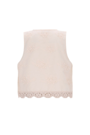 Flo Dafne Flo girls 3D leaf embroidery gilet