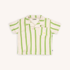 CarlijnQ Stripes green - loose fit polo with embroidery