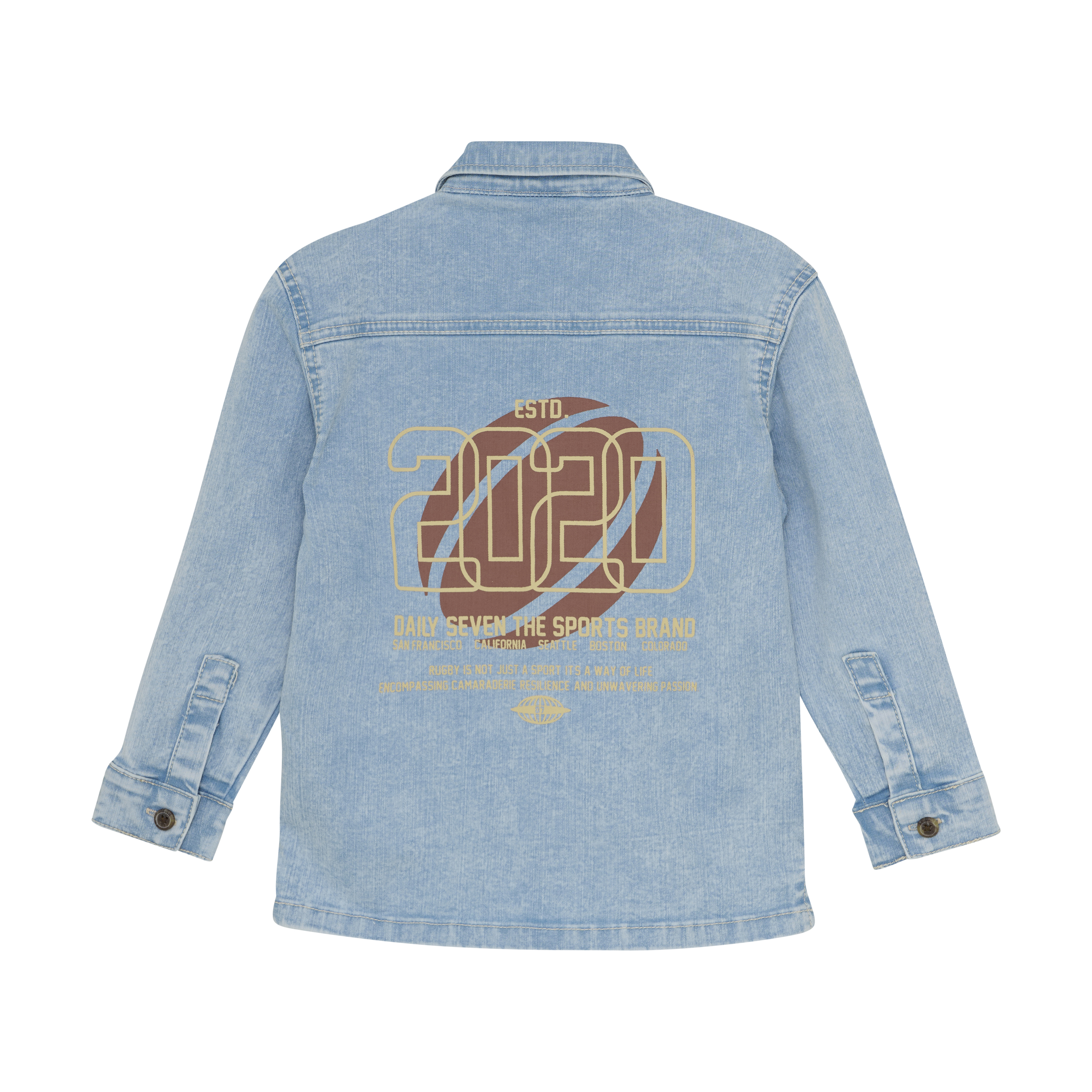 DAILY7   Denim Shirt Backprint