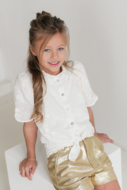 Flo Cindy Flo girls 3D flower blouse with balloon sleeve