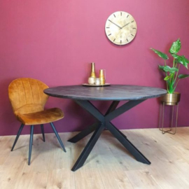 RONDE TAFEL ZWART MANGOHOUT LONDON