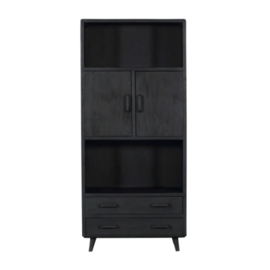 WANDKAST FSOM ZWART MANGOHOUT 90CM