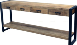 SIDETABLE BEBR MANGOHOUT 4 LADES EN EXTRA PLANK 180CM