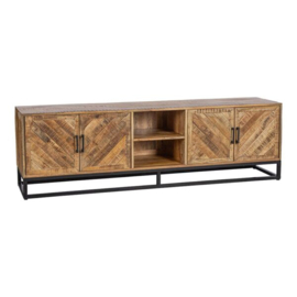 TV MEUBEL MISA MANGOHOUT DUBBEL DEUREN SCHUIN MOTIEF 200CM
