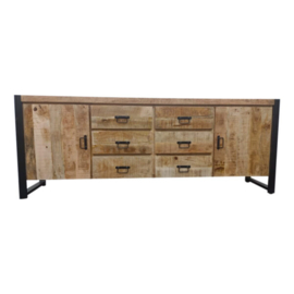 DRESSOIR FSBO MANGOHOUT 2 DEUREN 6 LADES 200CM