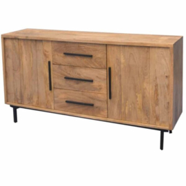 DRESSOIR BEJY MANGOHOUT 2 DEUREN 3 LADES 155CM