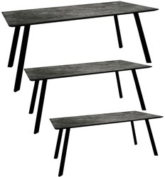 EETTAFEL BEBE RECHTHOEK ZWART MANGOHOUT 120/140/160/180/200/220/240CM