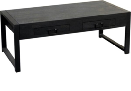 SALONTAFEL BEBR ZWART MANGOHOUT 2 LADES 120CM