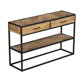 SIDETABLE FSAR MANGOHOUT VISGRAAT 2 LADES EN EXTRA PLANK 120CM