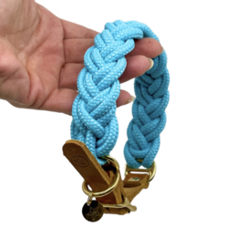 halsband gevlochten touw - turquoise