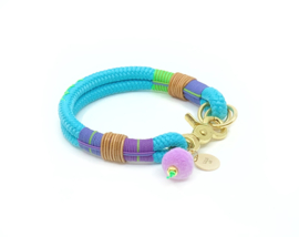 halsband  touw - turquoise