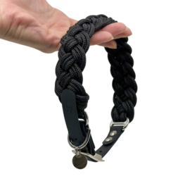 halsband gevlochten touw - black