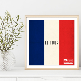 Cycling poster - tour de France flag