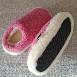 Nordic Sloffen - Knalroze - 100 % Schapenwol | Antislipzool