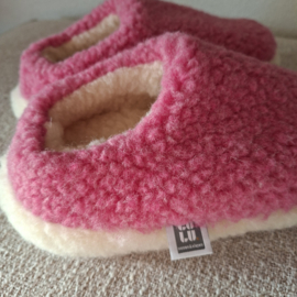 Nordic Sloffen - Knalroze - 100 % Schapenwol | Antislipzool