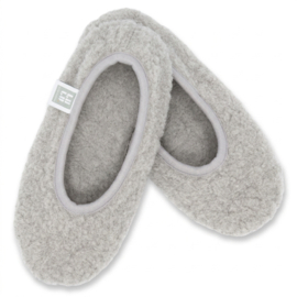 Ballerina sloffen van 100% schapenwol – grijs – met antislipzool