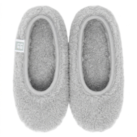 Ballerina sloffen van 100% schapenwol – grijs – met antislipzool