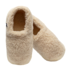 Nordic Sloffen - Creme met een vleugje Roze- 100 % Schapenwol | Antislipzool