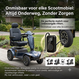 Draadloze Digitale Luchtpomp – Voor Scootmobielen & Elektrische Rolstoelen