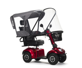 De Movo regenkap voor scootmobielen