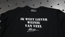 T-shirt "Specialisatie is veel weten van weinig"