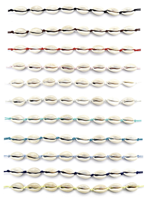 Iedereen Televisie kijken Onderdrukker Ketting kauri schelpen ongebleekt/gebleekt (11 kleuren) | KETTINGEN | MAWI  Jewellery