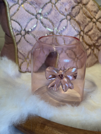 Theelicht roze strikje