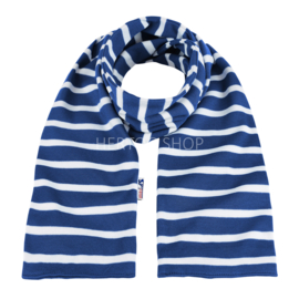 Bretonse sjaal 160x20 cm   Royalblue - Wit