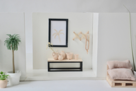 Side table black and wood