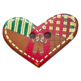 Kerstknoop patchwork hart