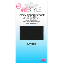 Jersey reparatiedoek ~ kleur 000 (zwart)