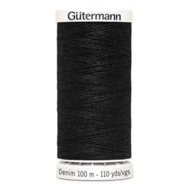 Gütermann denim ~ kleur 1000 (zwart)