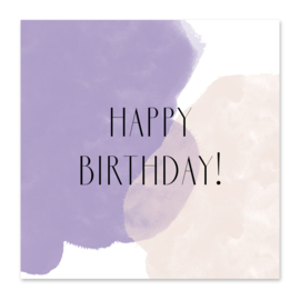 Mini-kaart Happy birthday lila