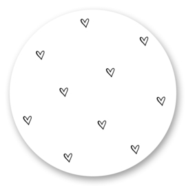 Sticker Hartjes wit  | 5 stuks