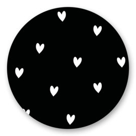 Sticker Hartjes zwart wit | 10 stuks