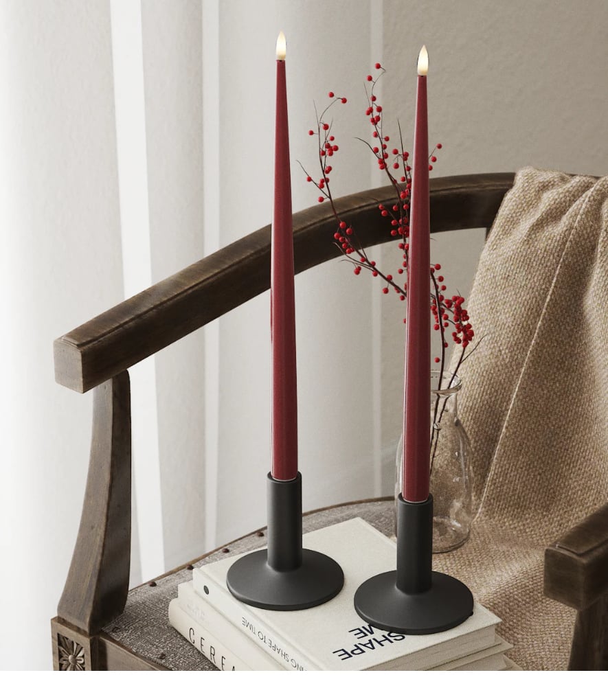 Led Glanzende Dinerkaars Bordeaux 38 cm