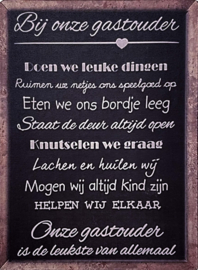 Bij onze gastouder…